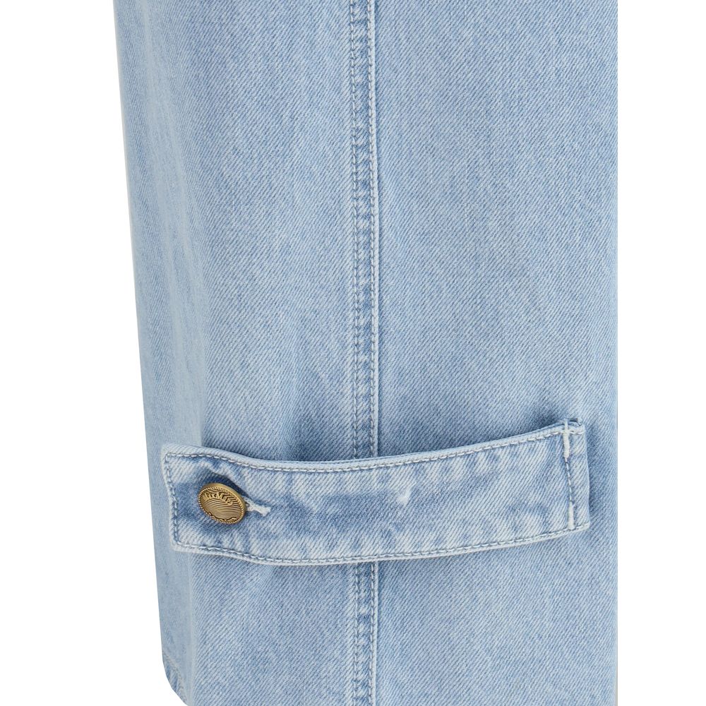 Light Blue Cotton High-Waisted Jean