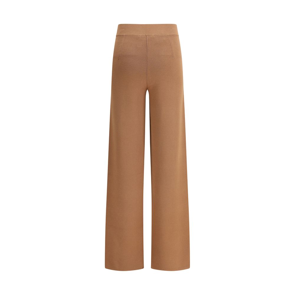 Brown Viscose Casual Pants