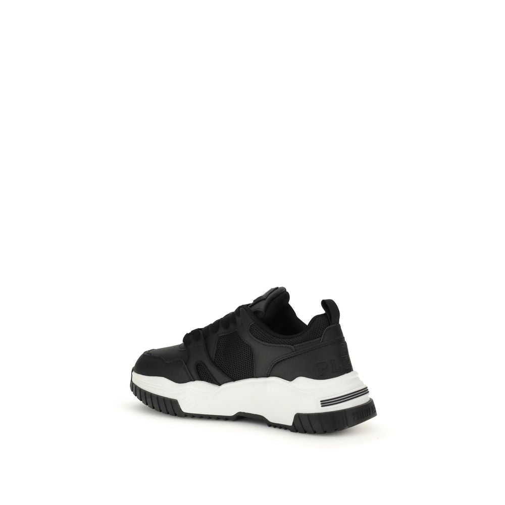 Black Polyester Athletic Sneakers