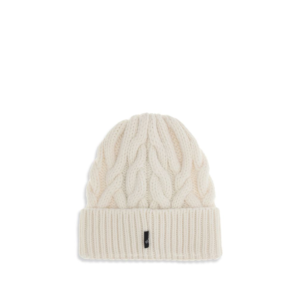 White Fleece Wool Beanie