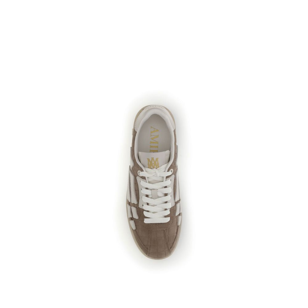Beige Calf Leather Bos Taurus Athletic Sneakers