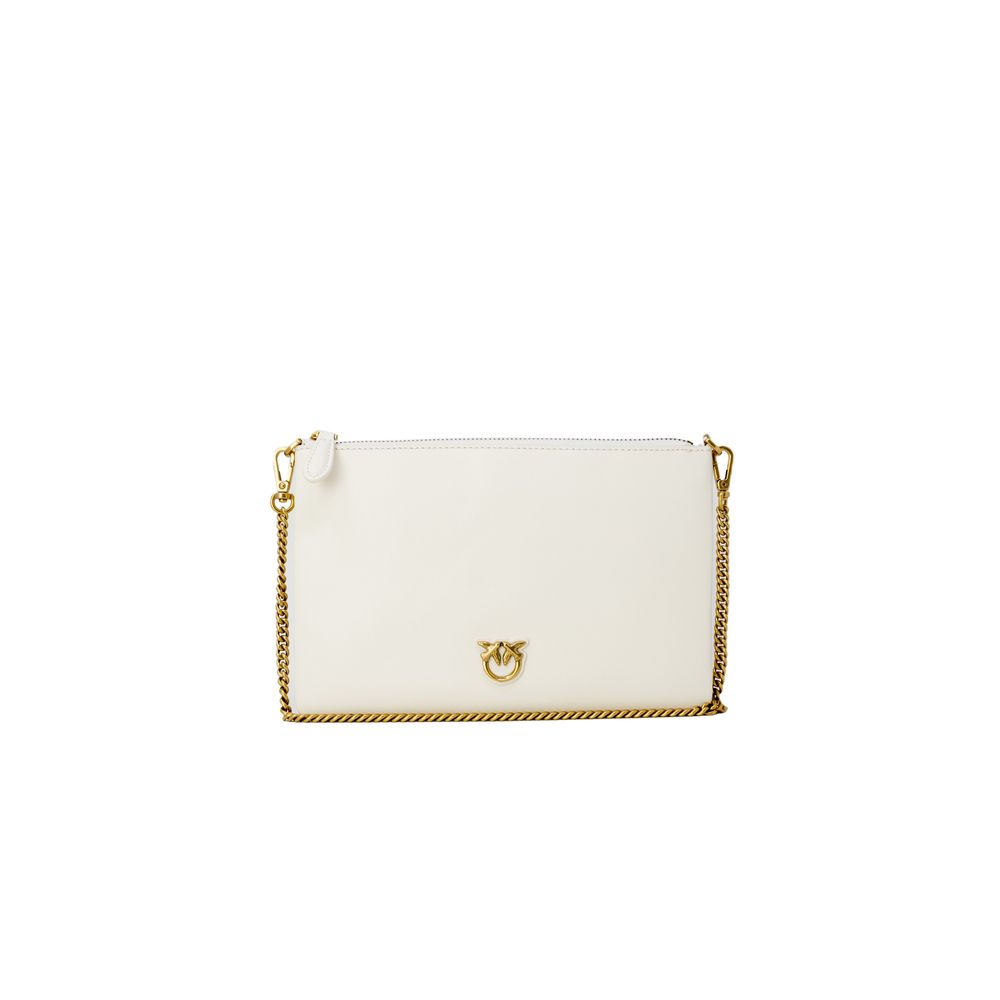 Cream Leather Clutch Bag
