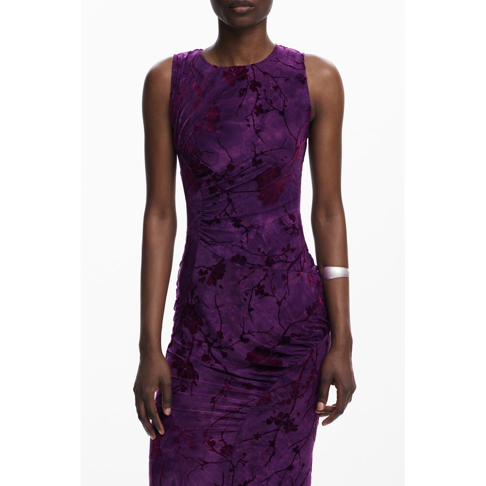 Purple Polyester Women Dress