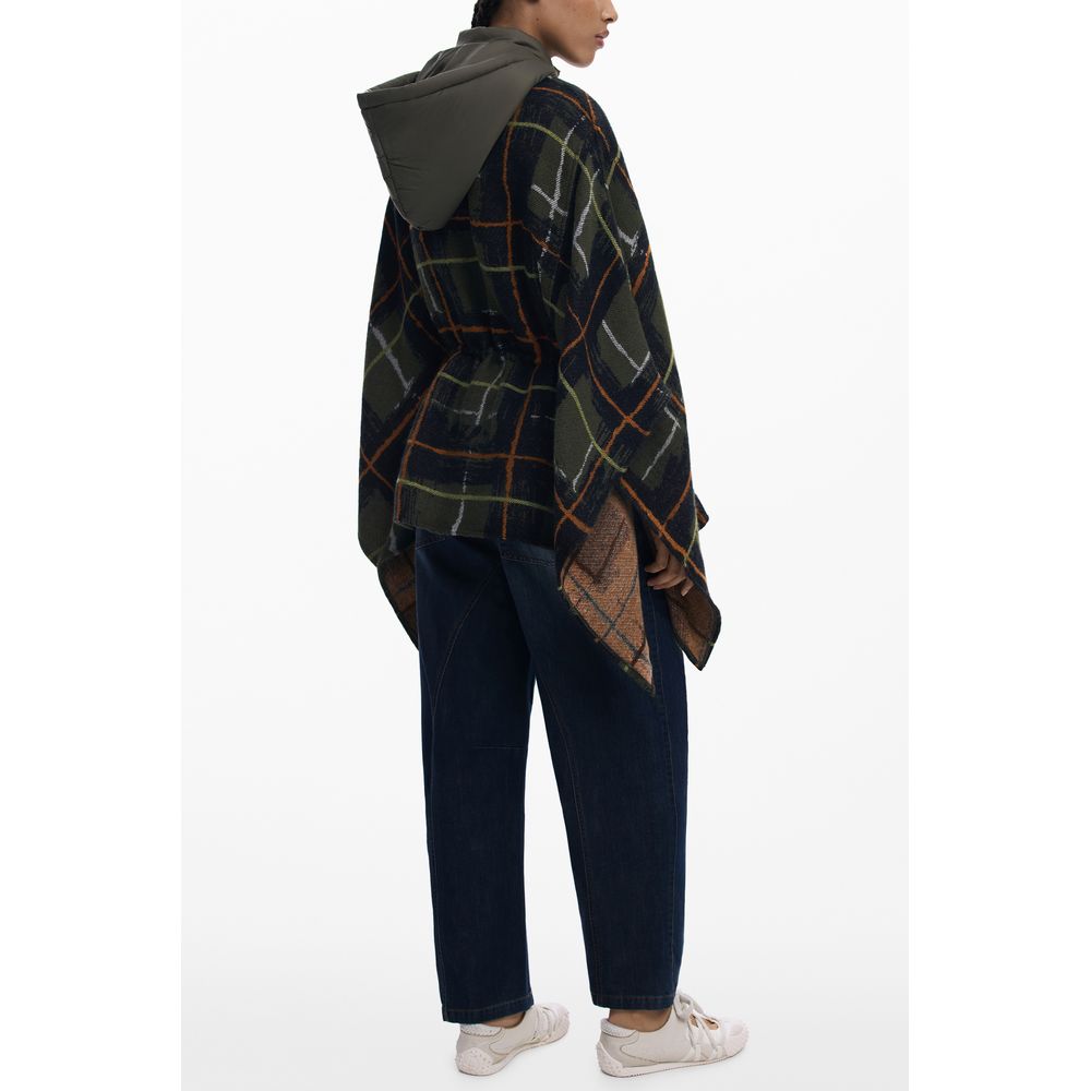 Green Polyester Women Poncho