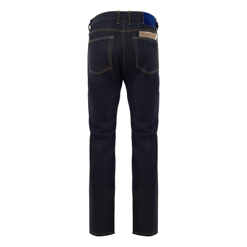 Blue Polyester Tapered Jeans