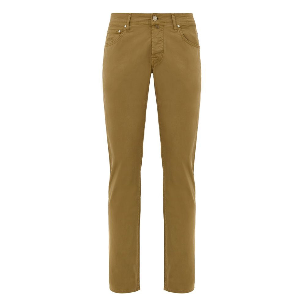Yellow Cotton Skinny Pants