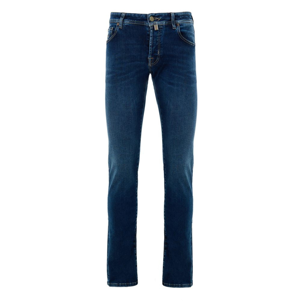 Blue Cotton Skinny Jeans