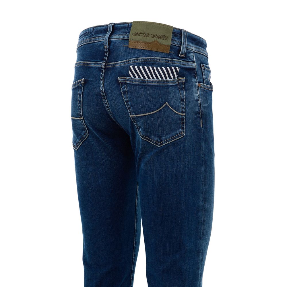 Blue Cotton Skinny Jeans