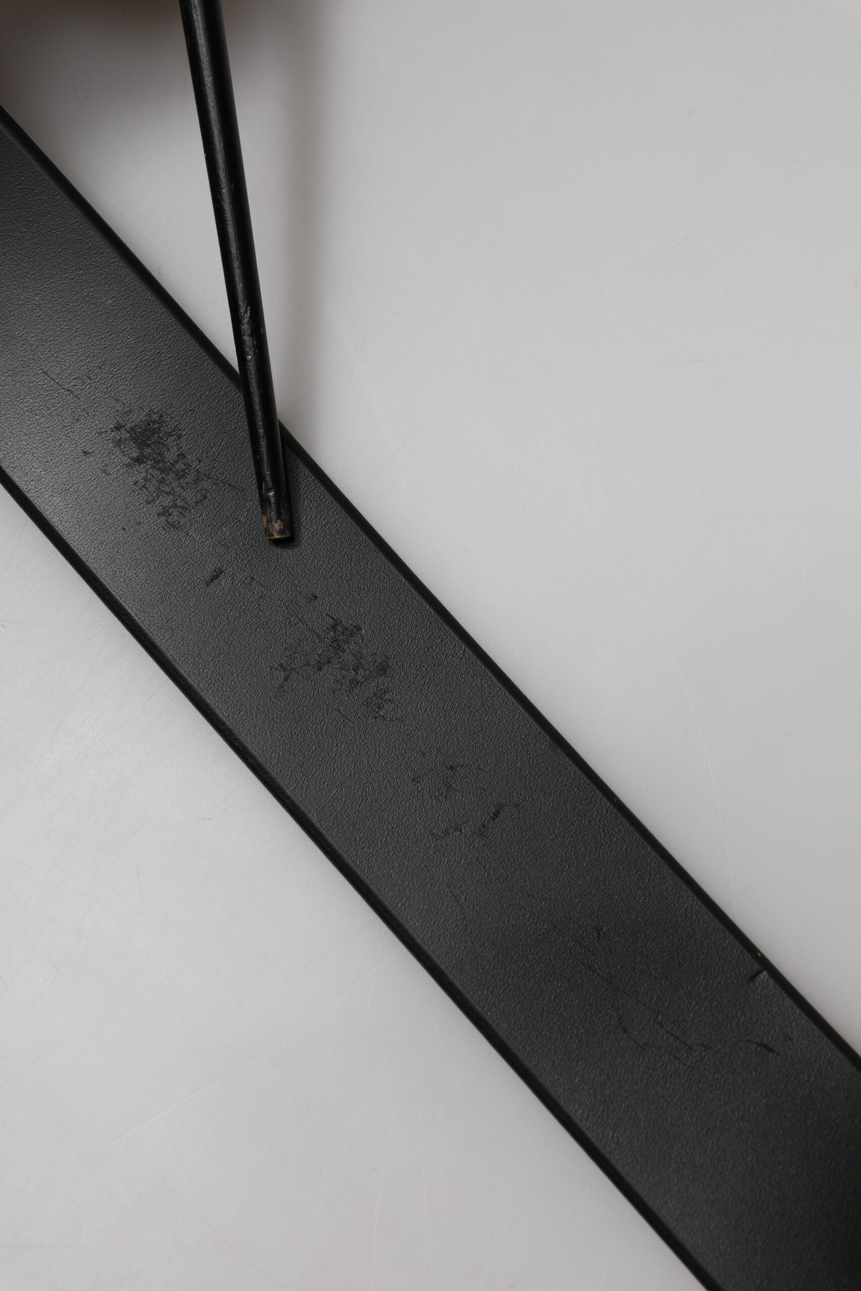 Black Leather Classic Metal Buckle Men Belt