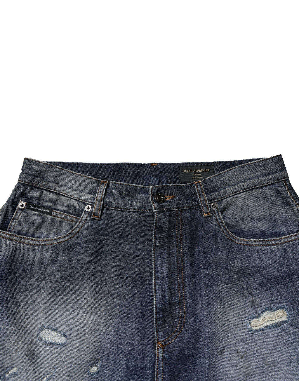 Blue Tattered Cotton Straight Men Denim Jeans