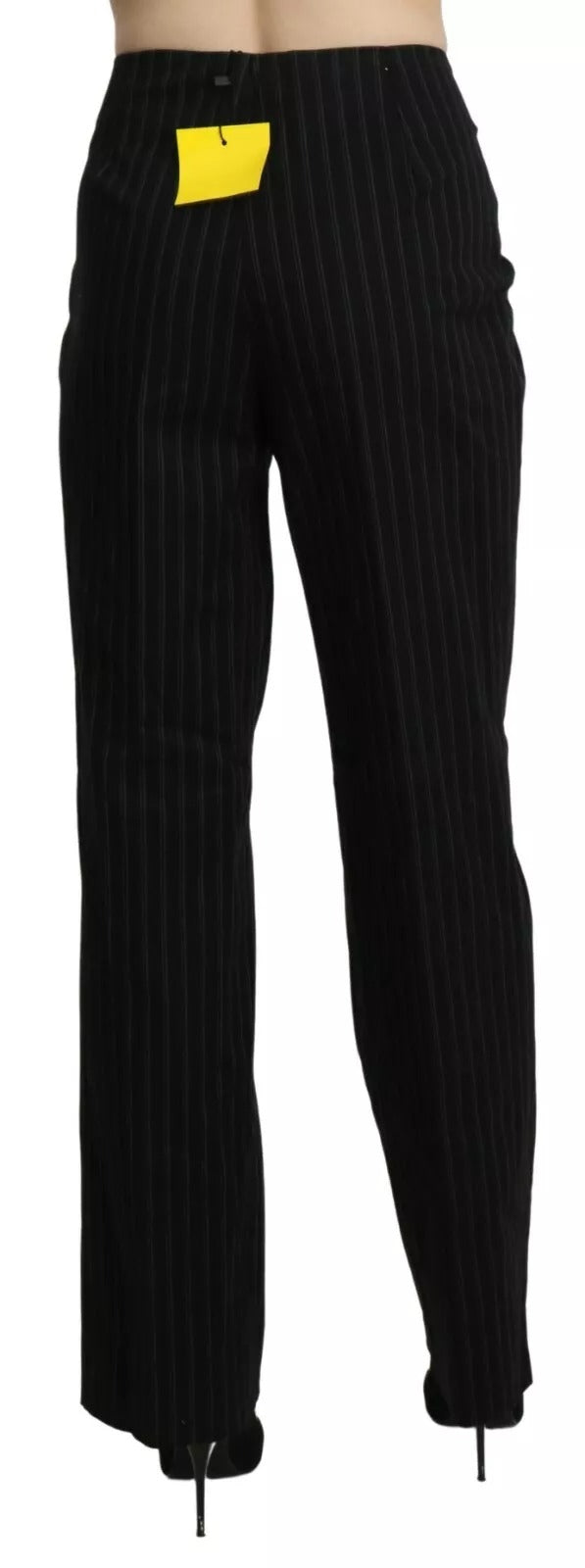 Black High Waist Straight Dress Trouser Pants