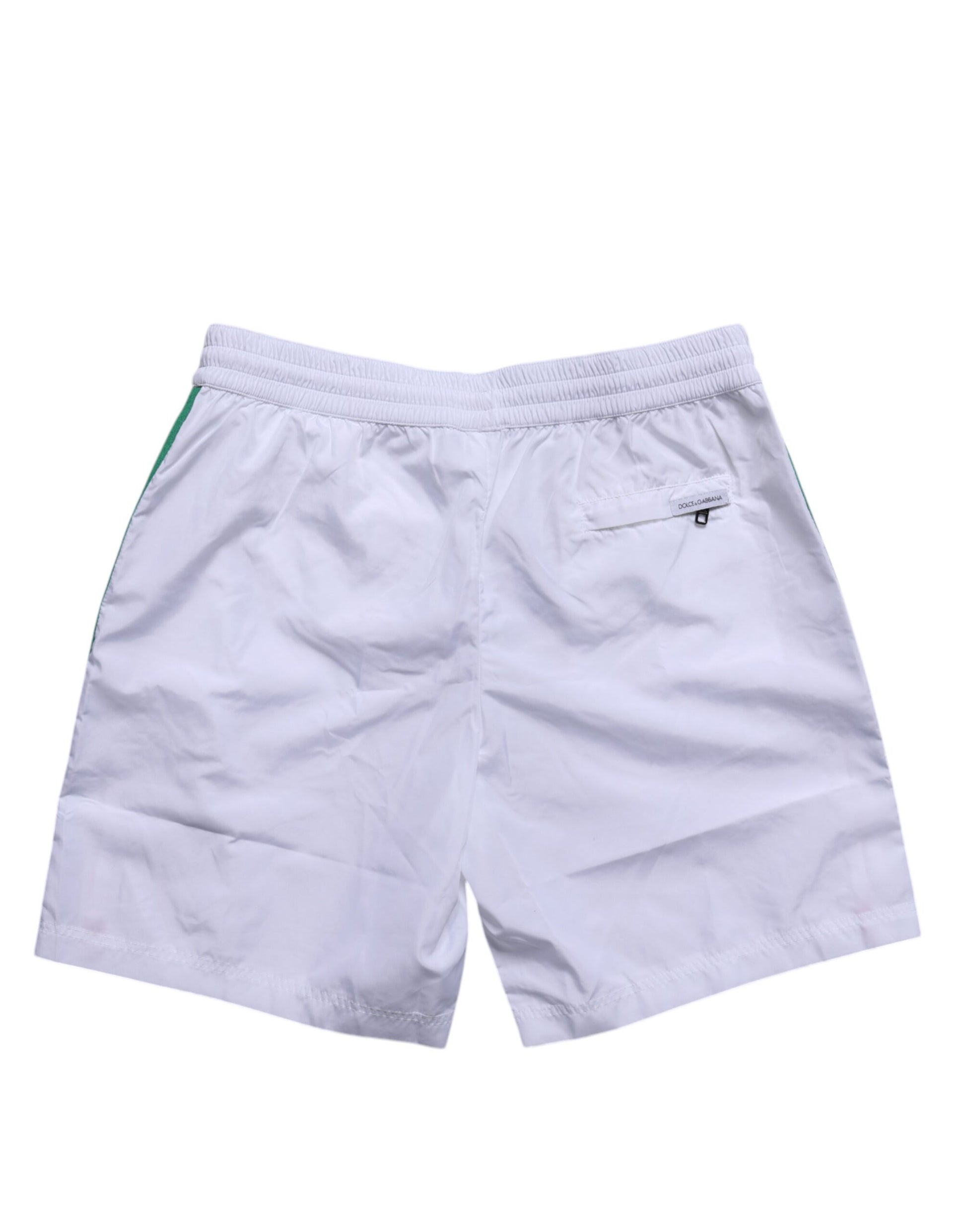 White Logo Polyester Men Beachwear Swimwear