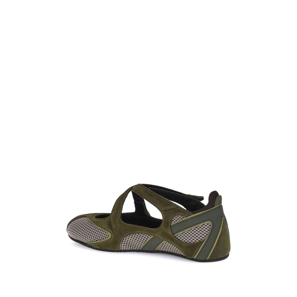 Green Polyethylene Ballet Flats