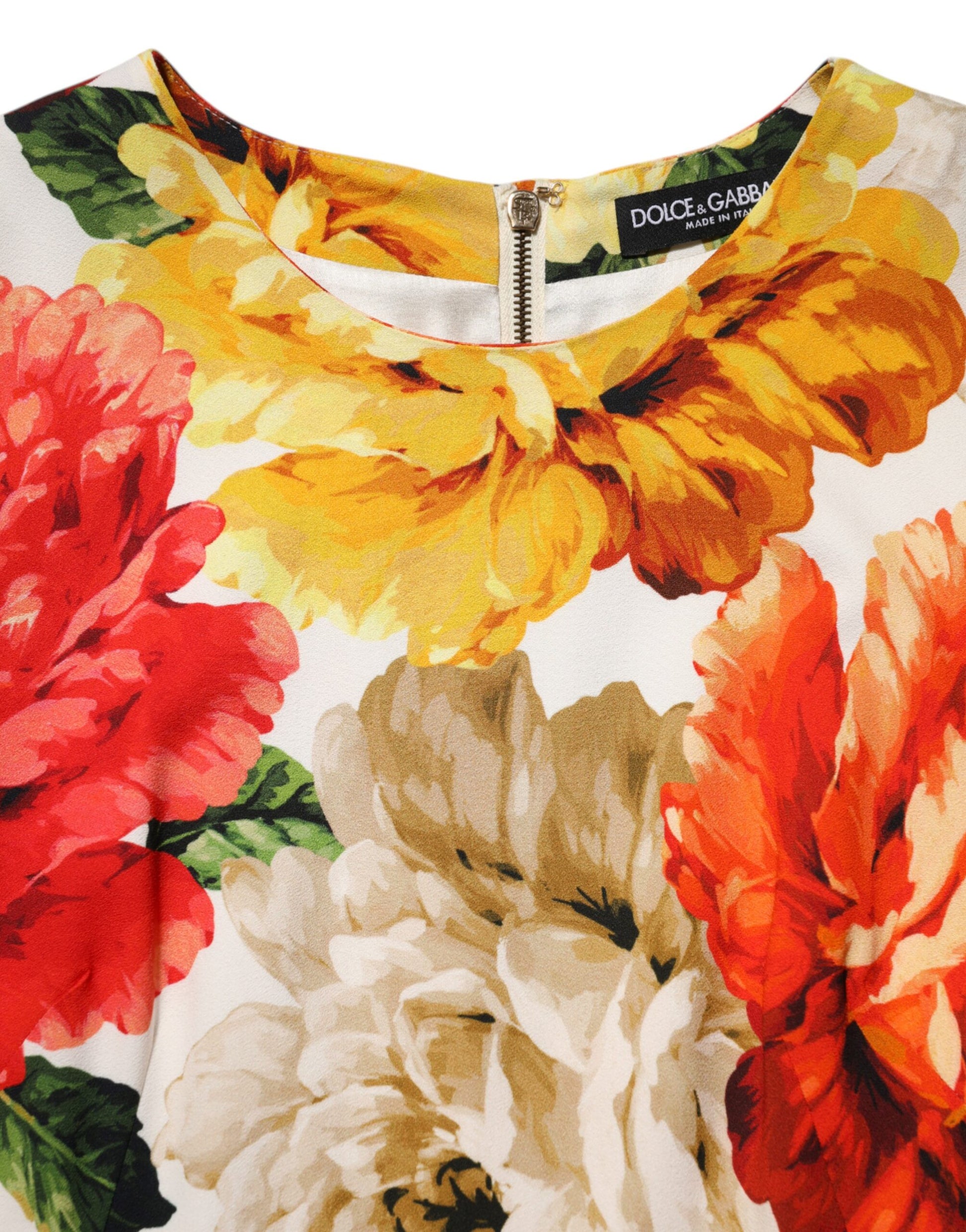 Multicolor Floral Print Viscose Sheath Dress