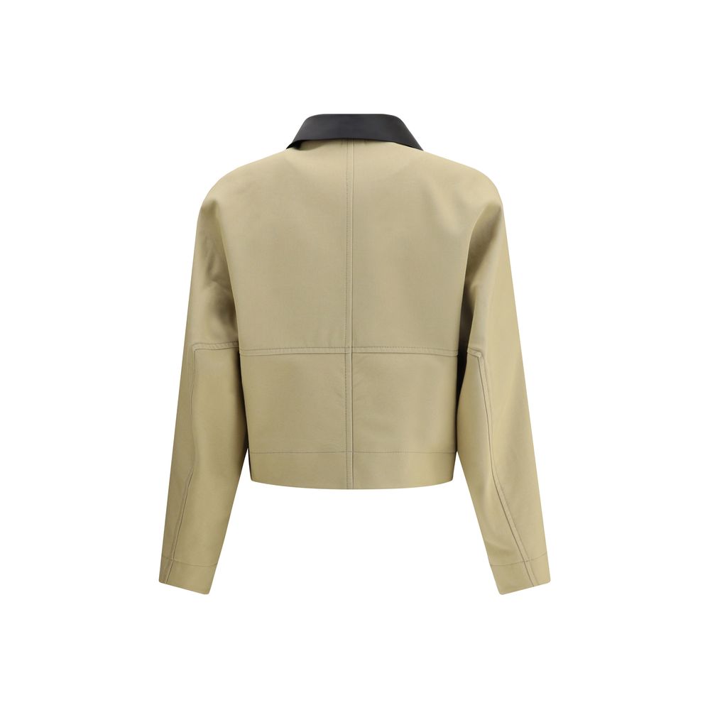 Cropped Cotton and Wool Caban