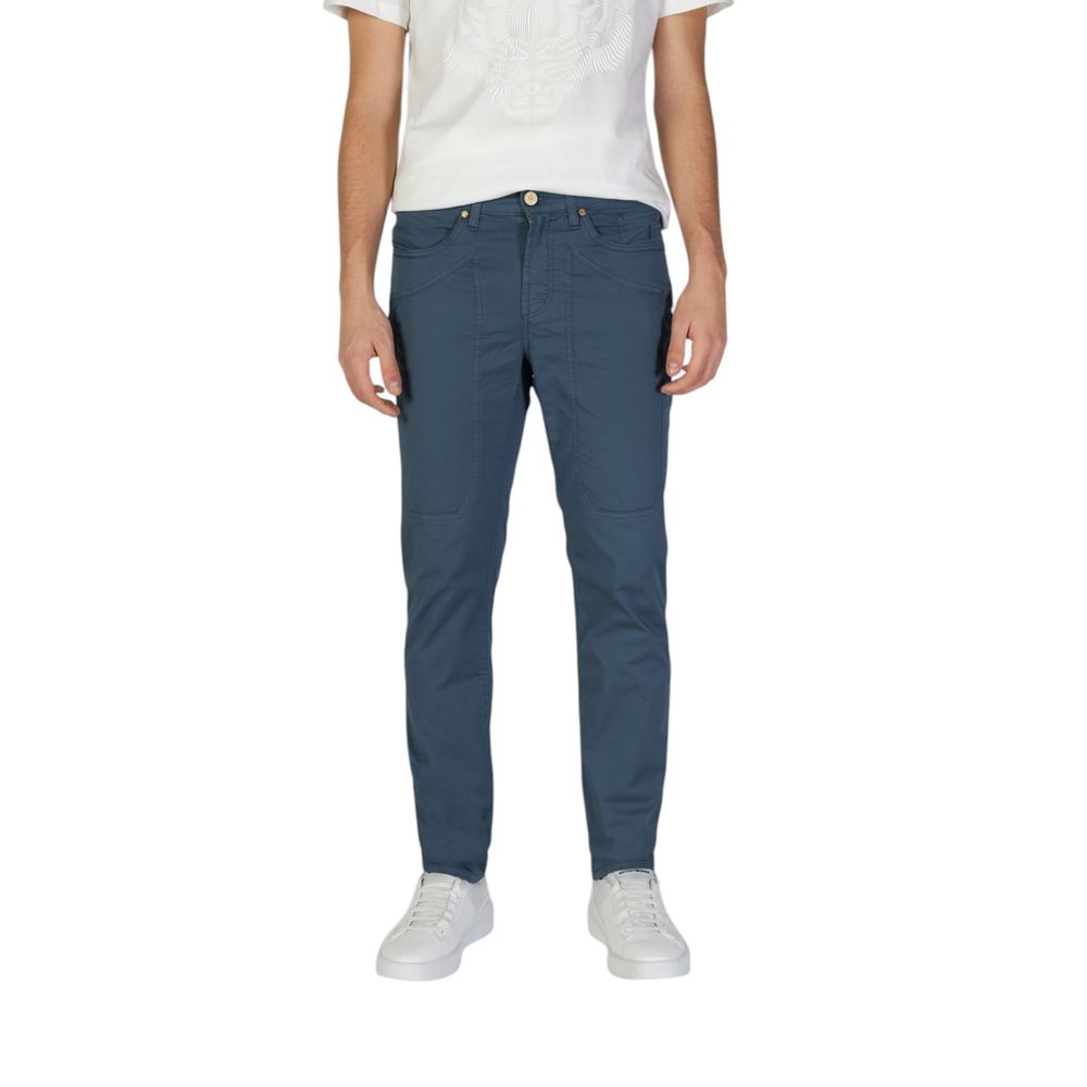 Blue Cotton Skinny Pant