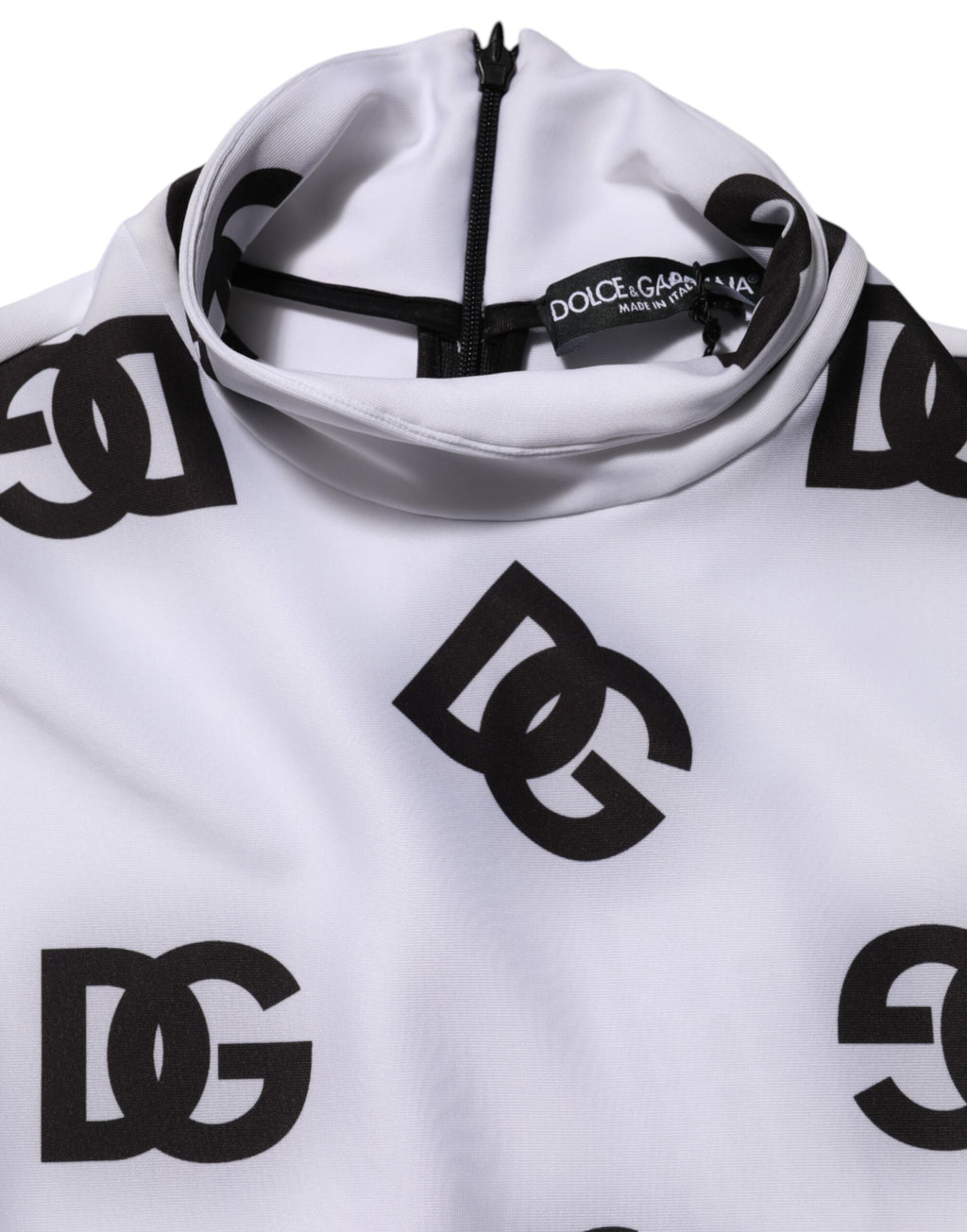 Black White Logo Monogram Long Sleeves Jumpsuit Dress