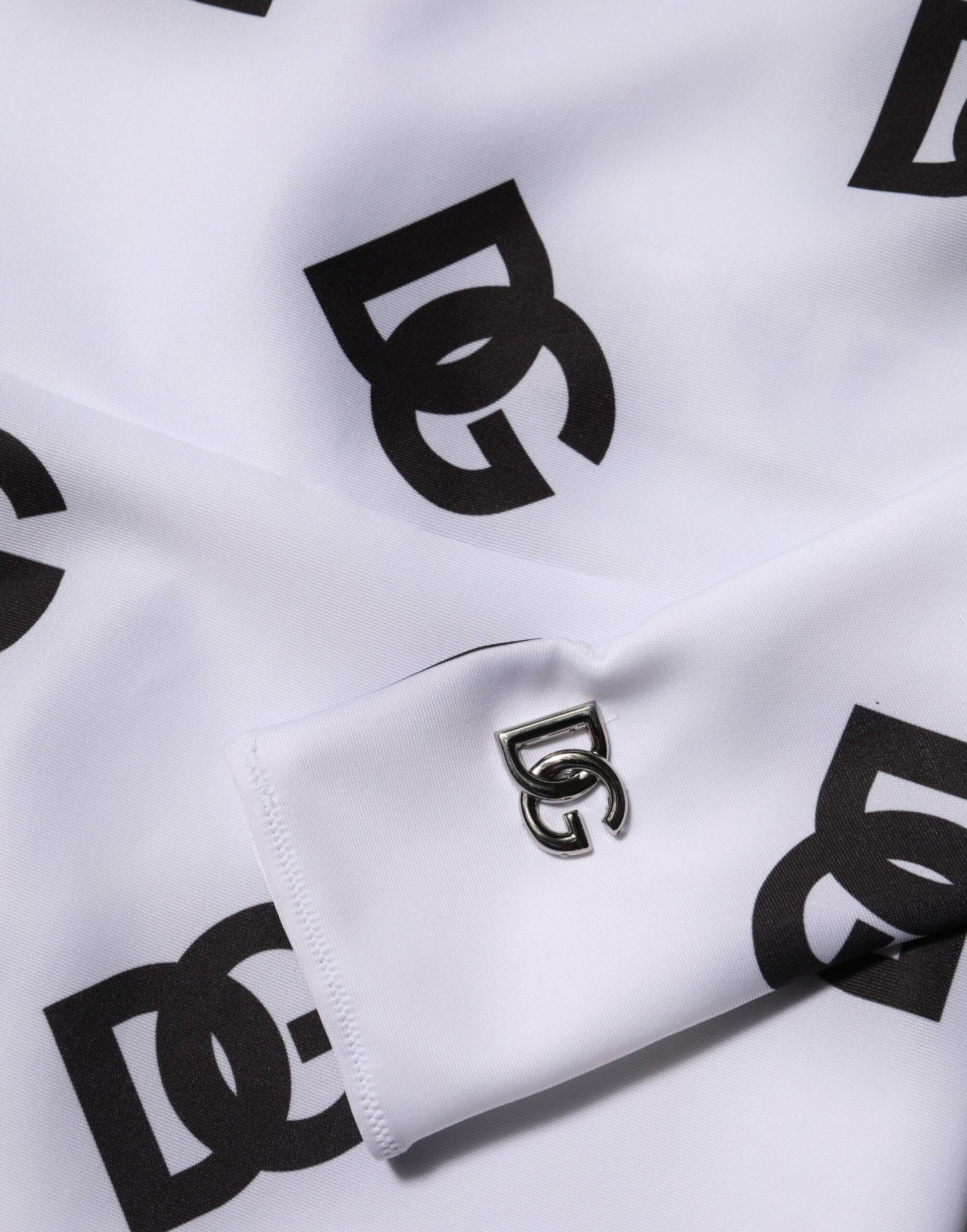 Black White Logo Monogram Long Sleeves Jumpsuit Dress