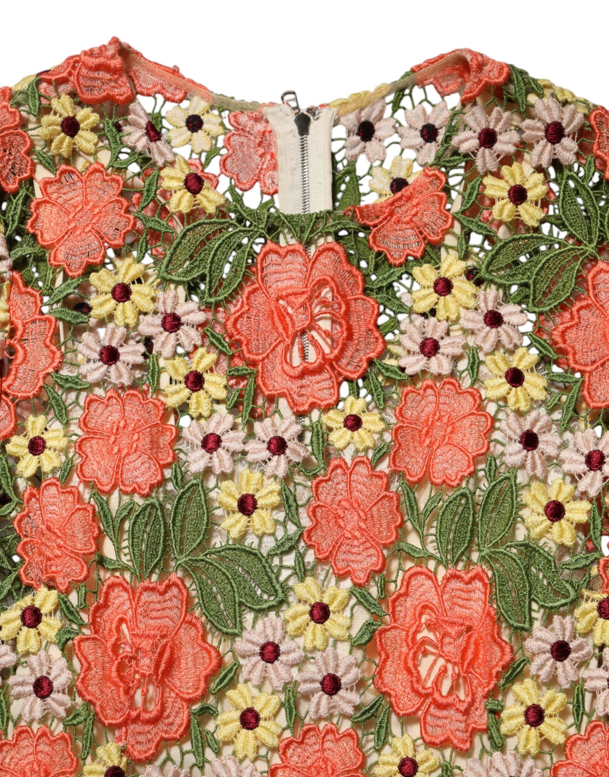 Multicolor Floral Embroidery Aline Mini Dress