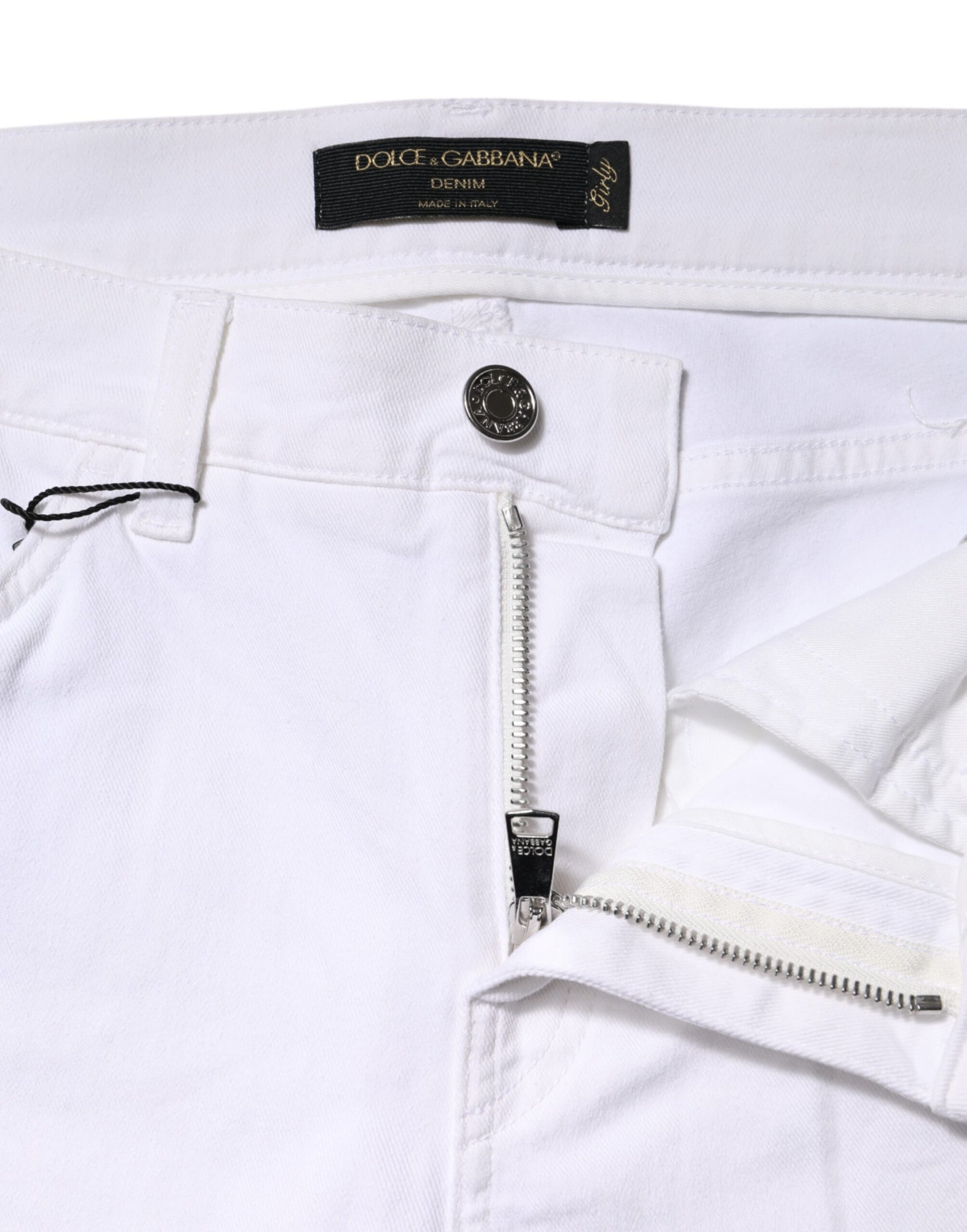 White GIRLY Floral Embroidery Denim Jeans