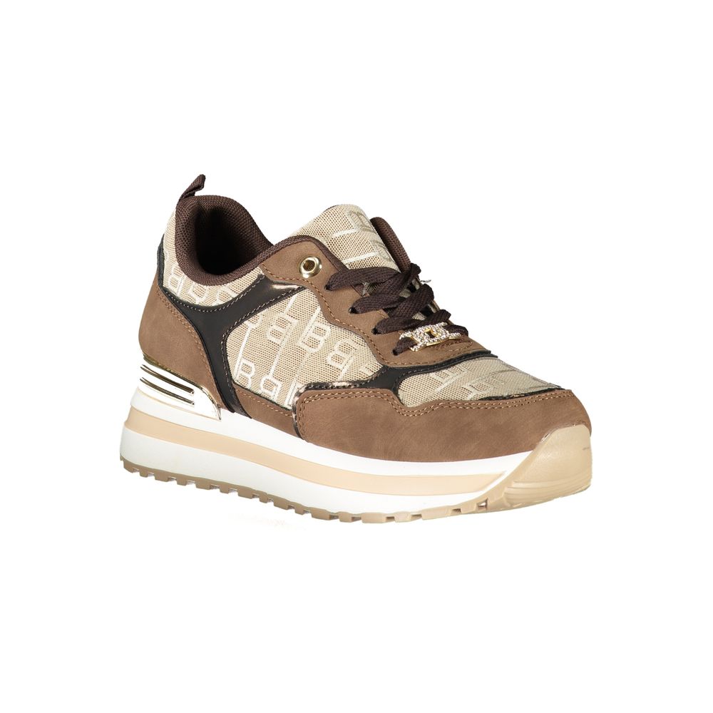 Brown Polyester Women Sneaker