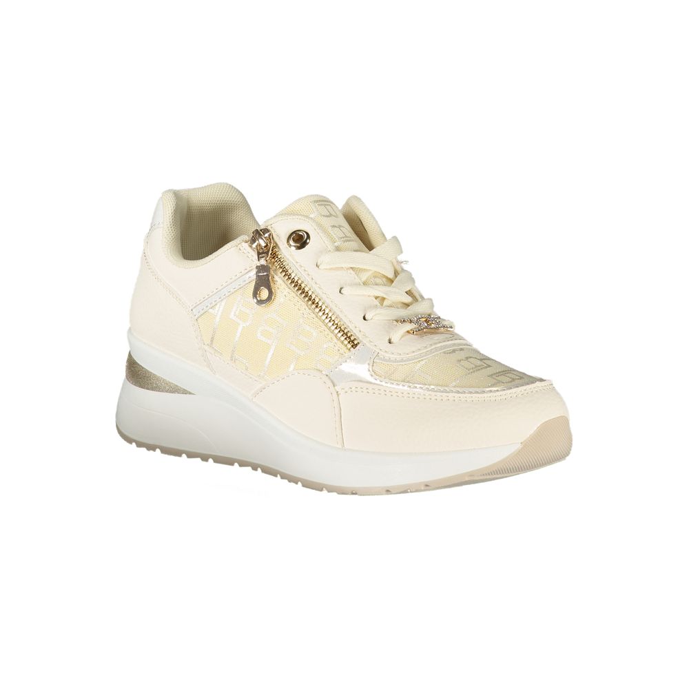 White Polyester Women Sneaker