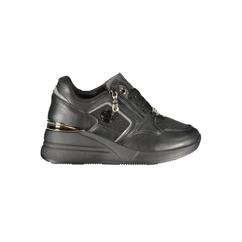 Black Polyester Women Sneaker