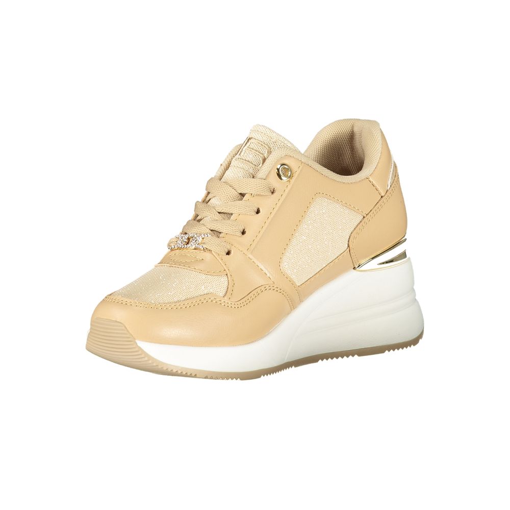 Beige Polyester Women Sneaker