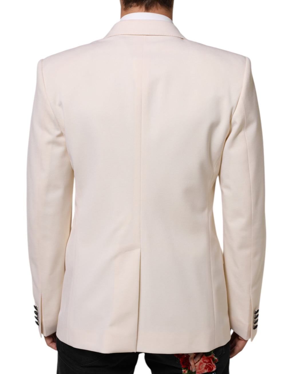 White SICILIA Double-Breasted Suit Blazer