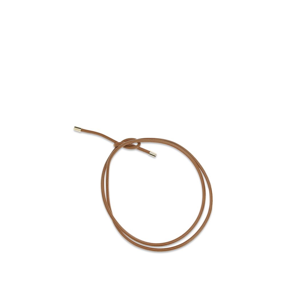 Beige Calf Leather Bos Taurus Thin Belt