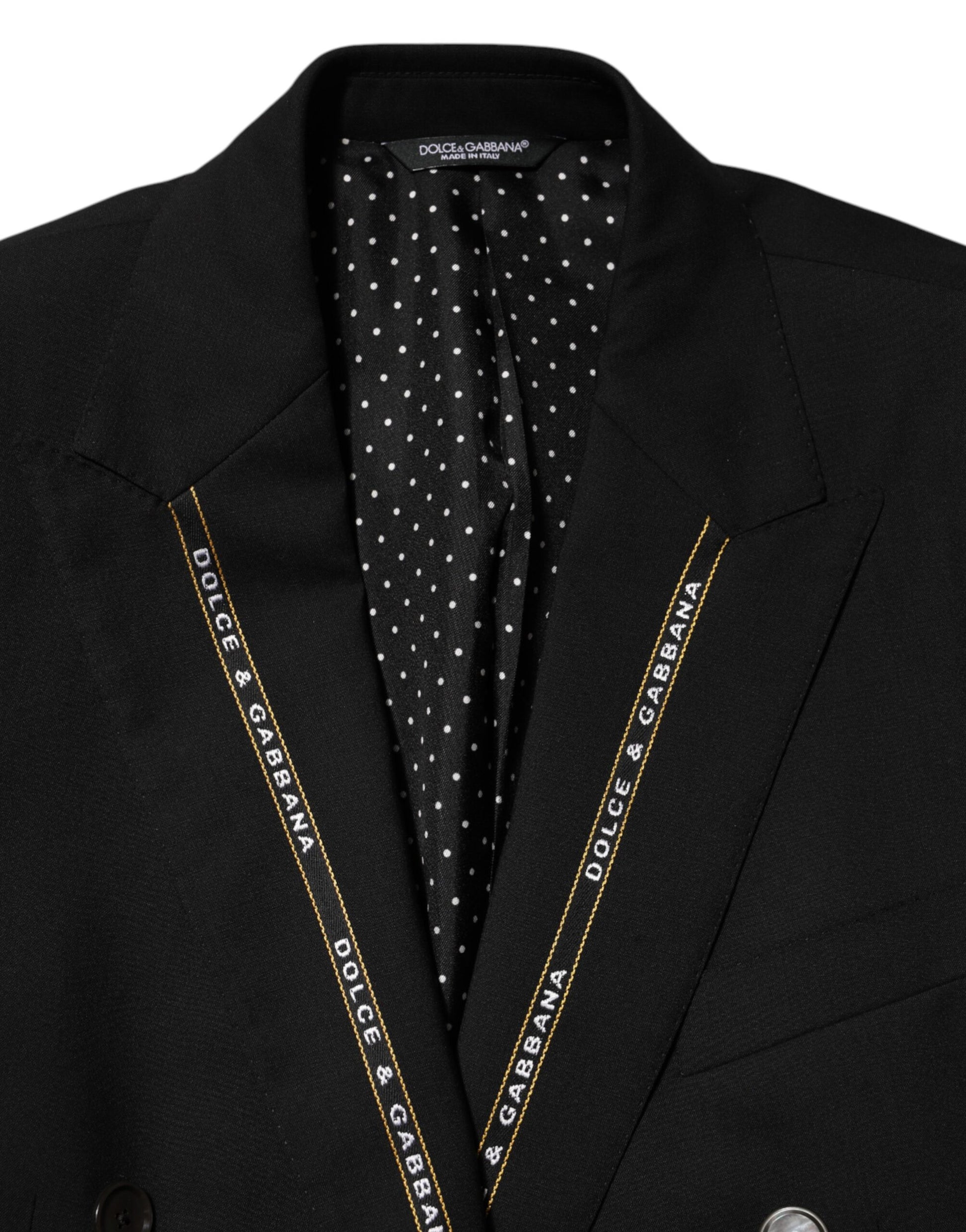 Black SICILIA Double Breasted Jacket Blazer