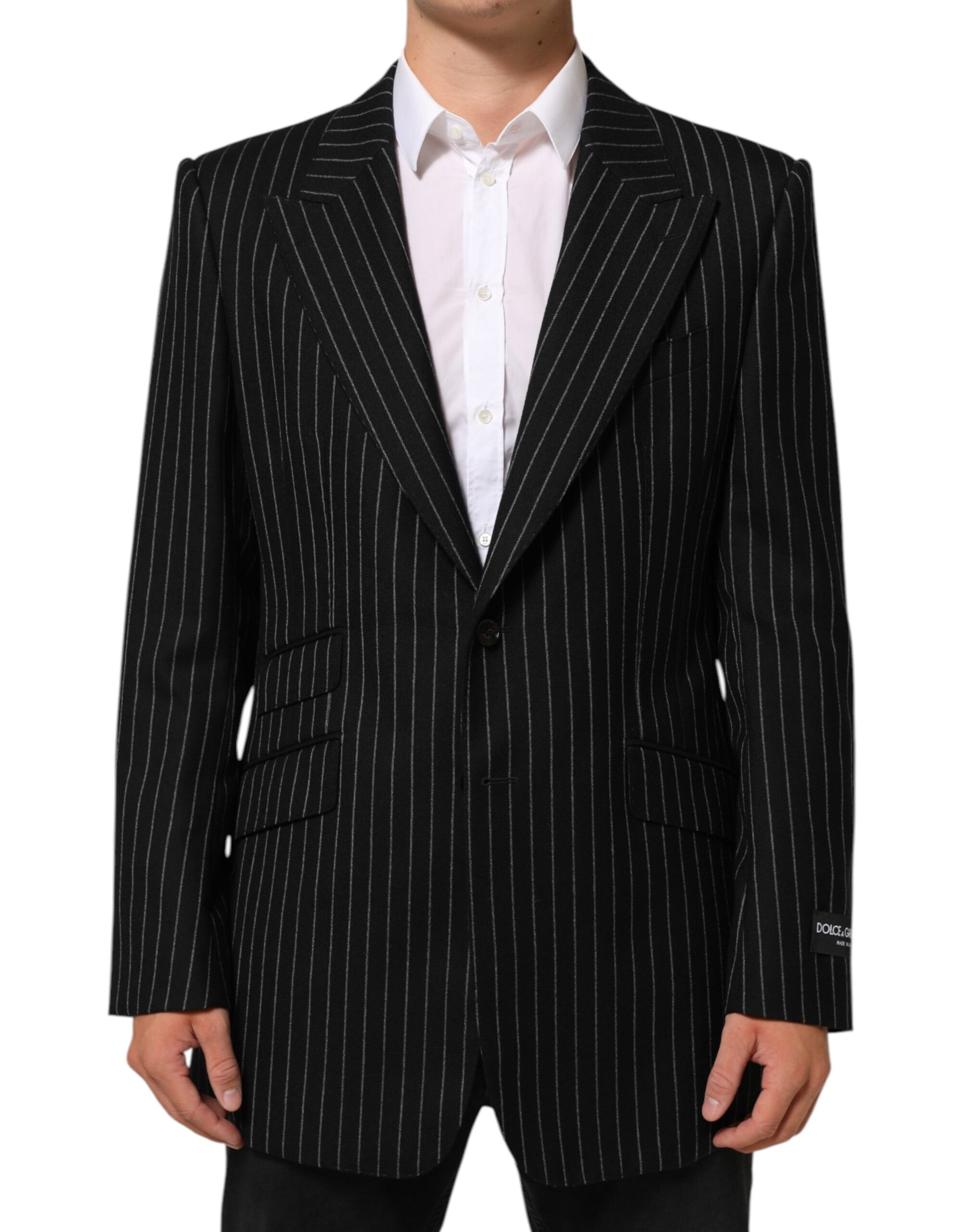 Black Stripes 2 Buttons Suit Jacket Blazer