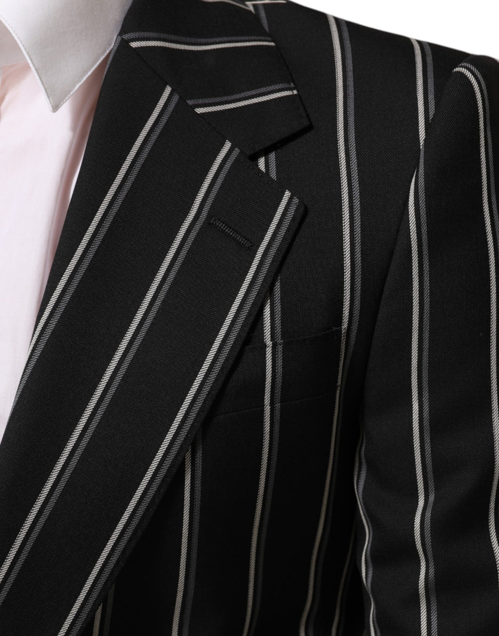 Black Stripes SICILIA 1 Button Suit Blazer
