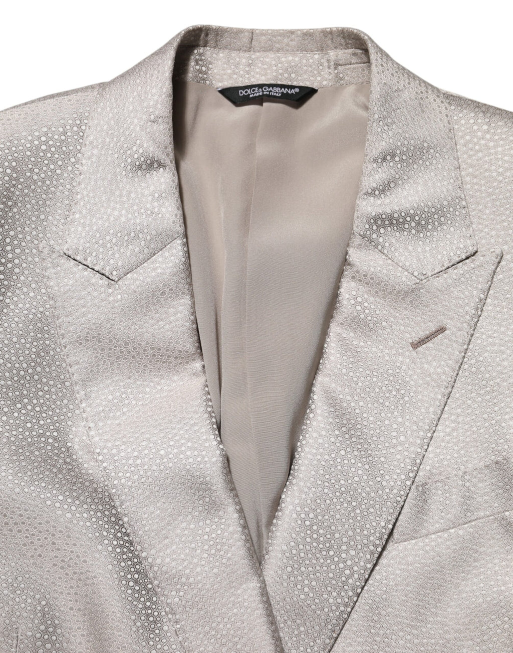 Beige MARTINI Double-Breasted Suit Blazer