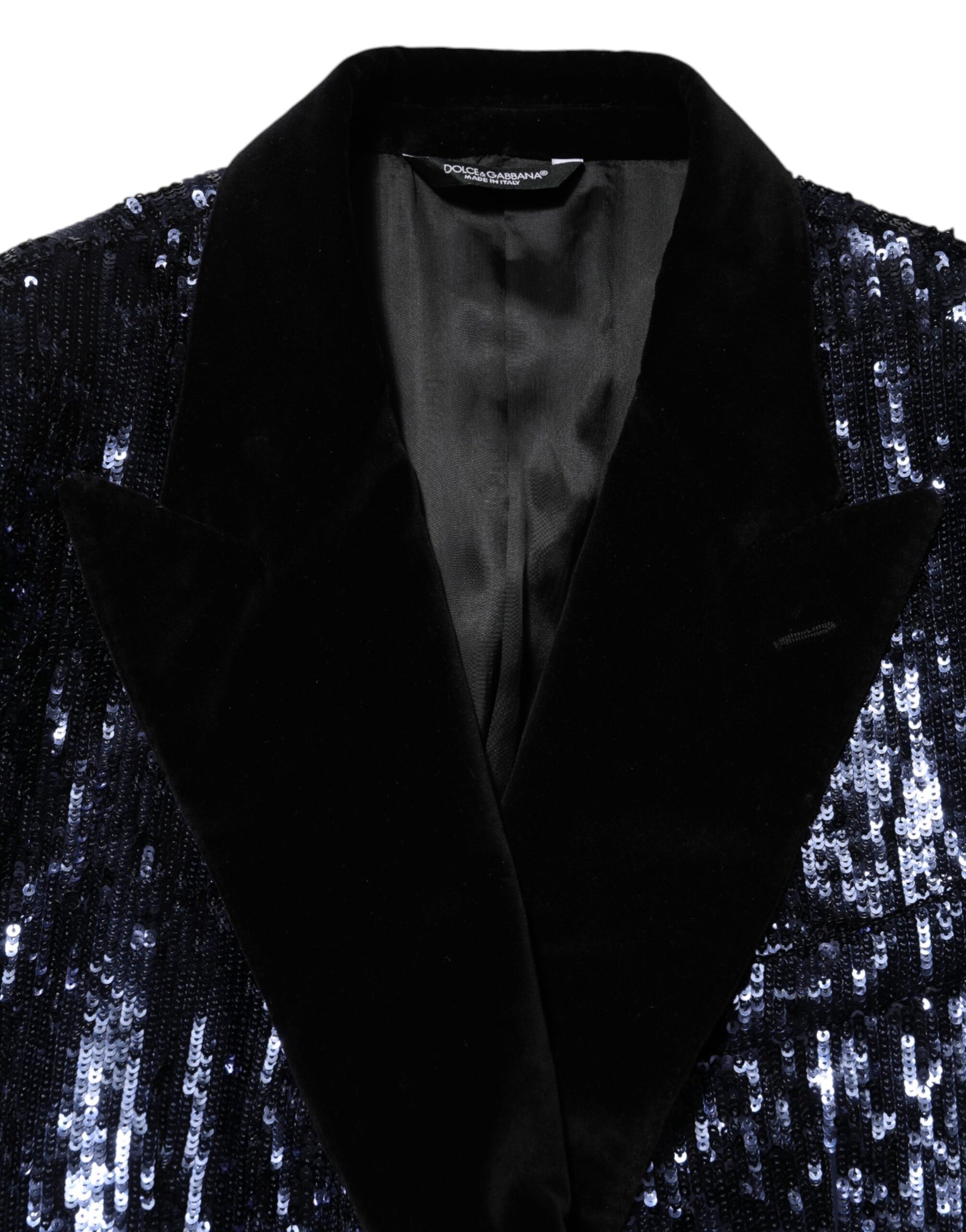 Blue Sequin SICILIA Double Breasted Blazer