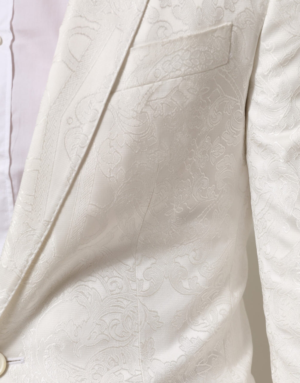 White Brocade 2 Piece MARTINI Formal Suit