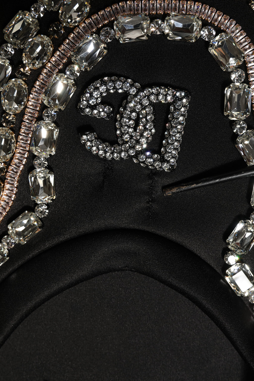 Black Necklace Crystal DG Logo Sweatshirt Sweater