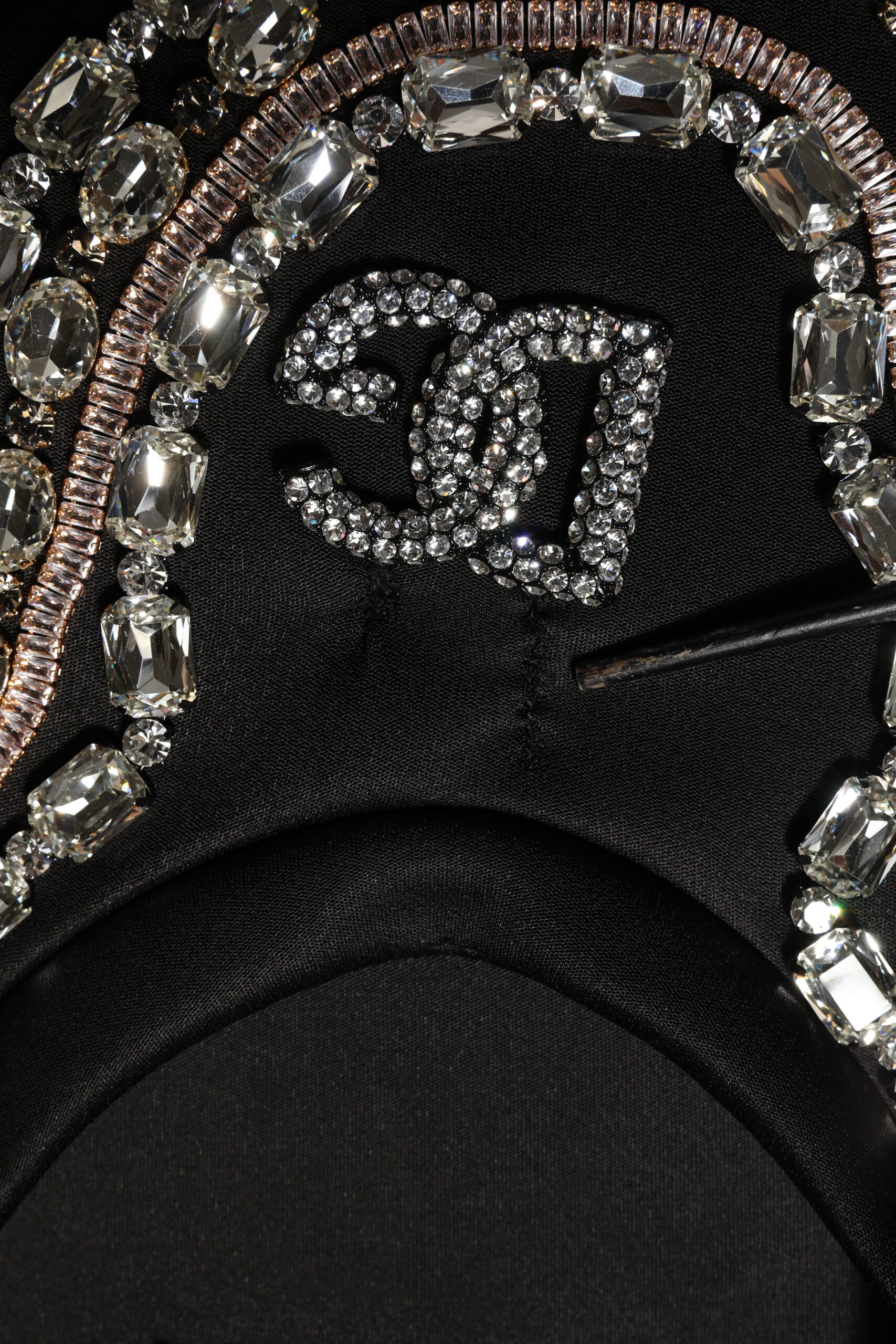 Black Necklace Crystal DG Logo Sweatshirt Sweater