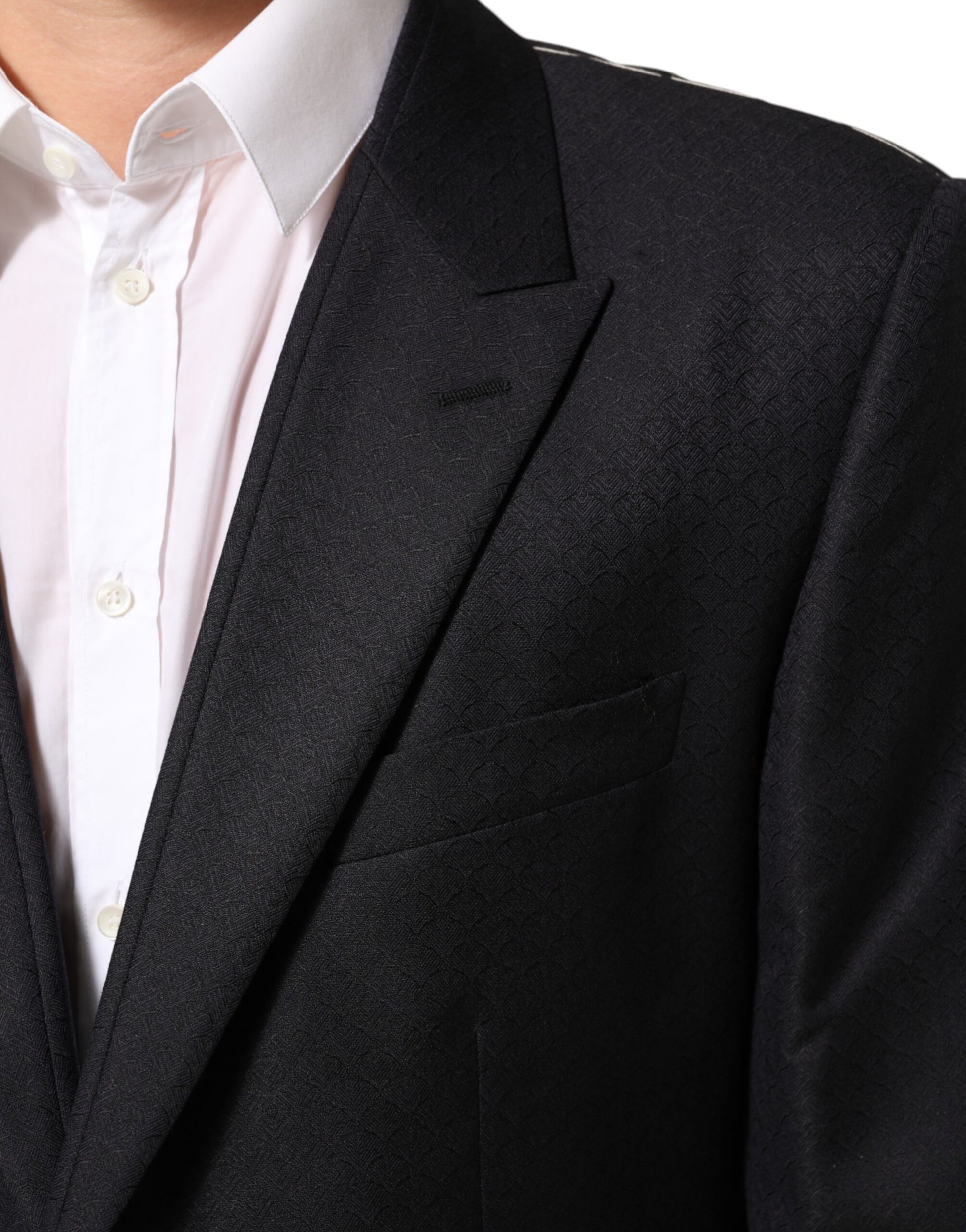 Black Wool 2 Buttons Suit Jacket Men Blazer