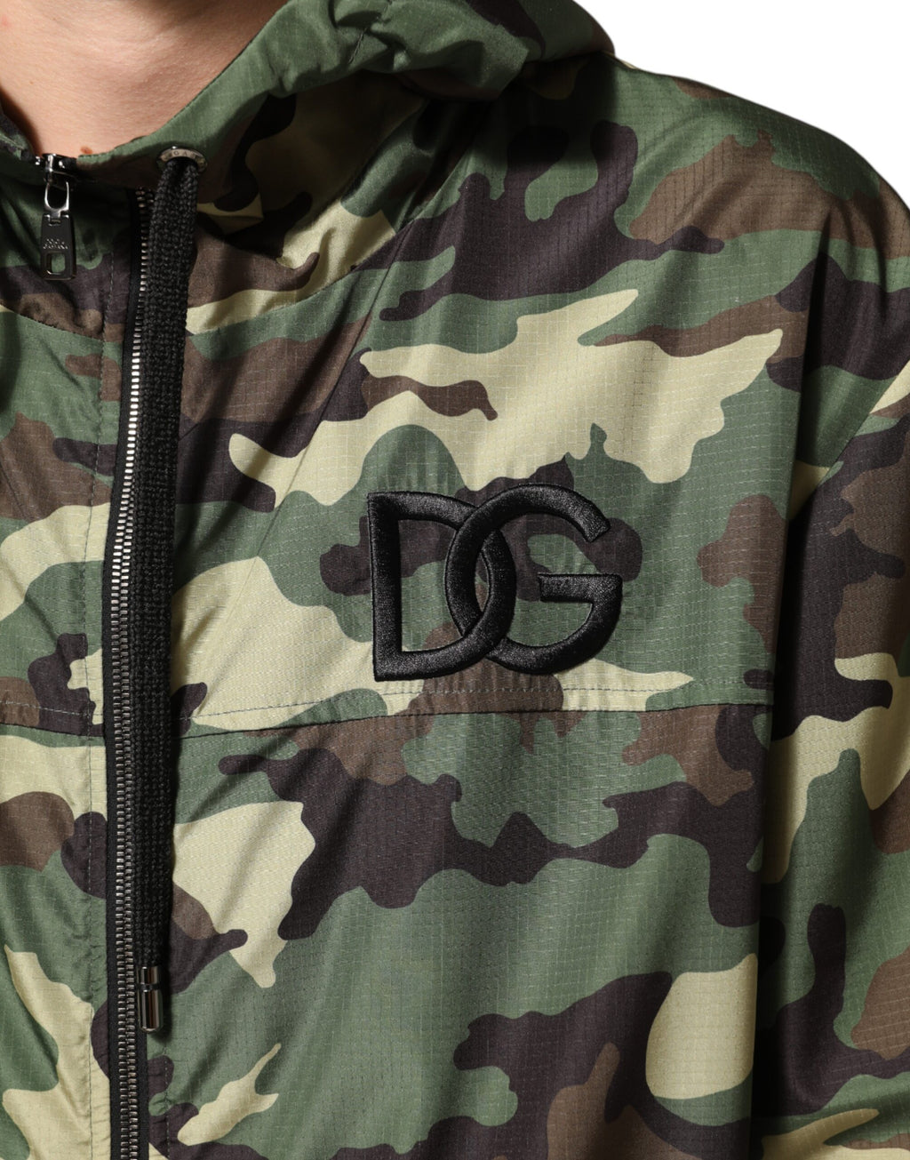Green Camouflage Hooded Sweatshirt Jacket