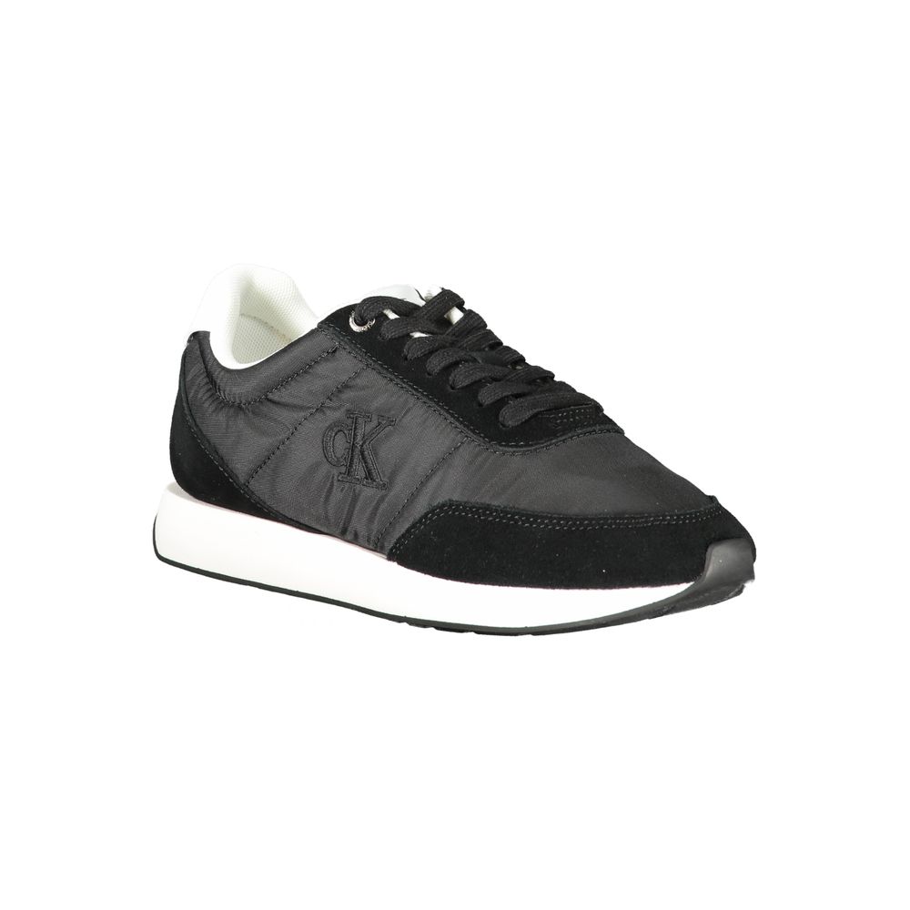 Black Leather Women Sneaker
