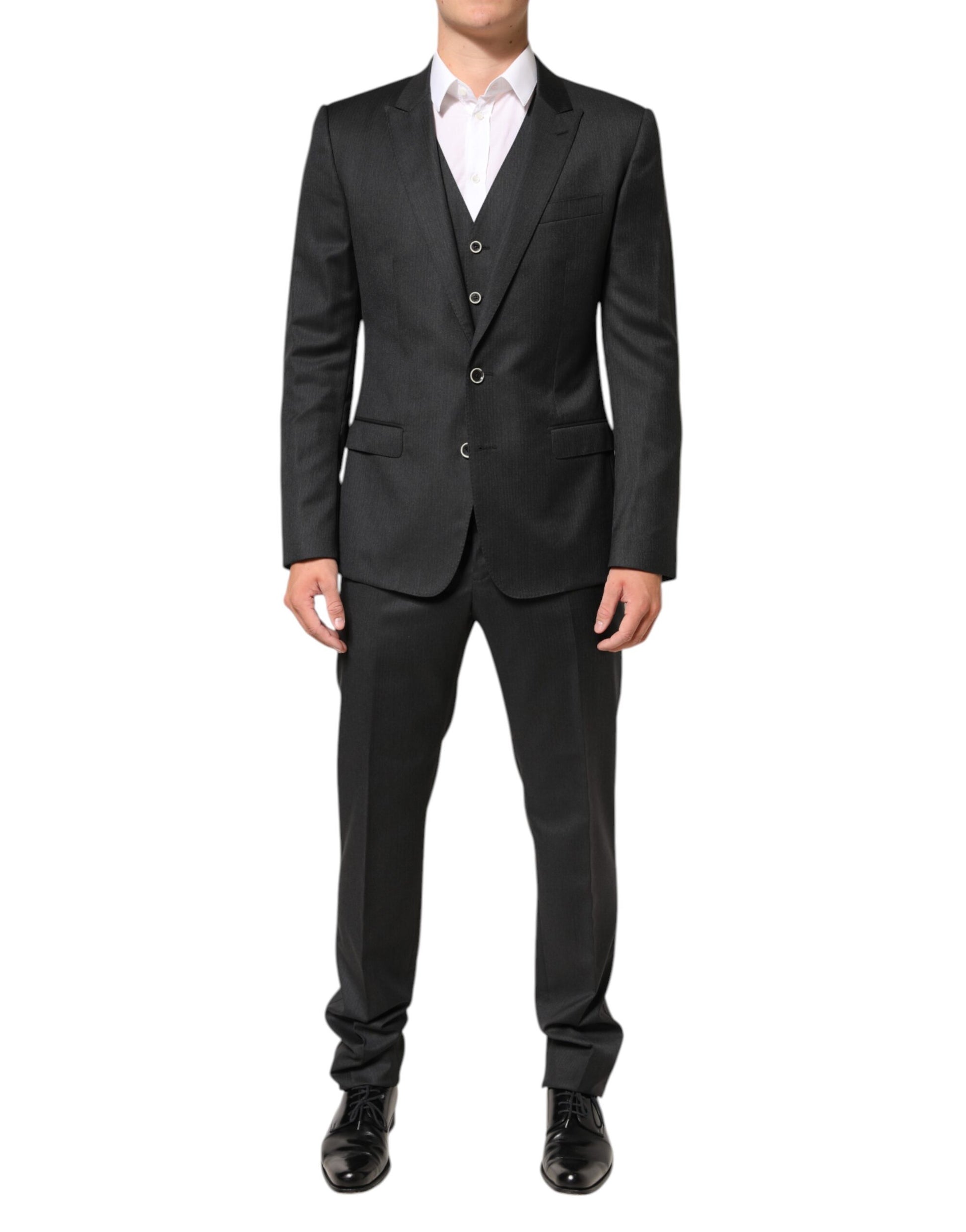 Black MARTINI 2 Buttons Suit 3 Piece Suit