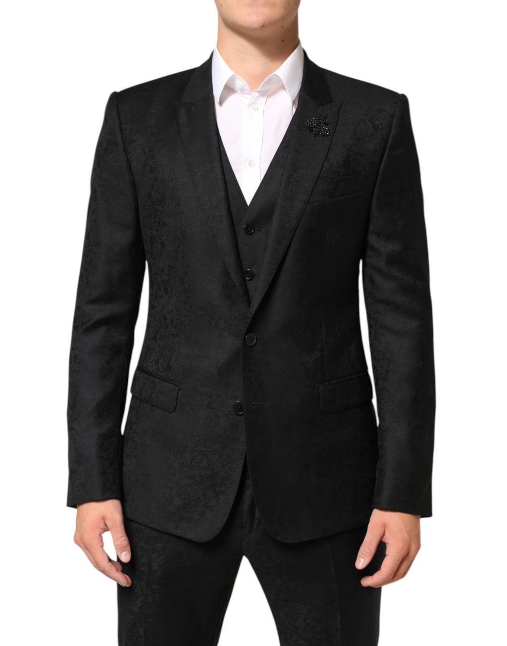 Black MARTINI 2 Buttons Suit 3 Piece Suit
