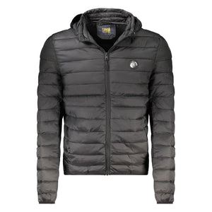 Black Polyester Men Jacket
