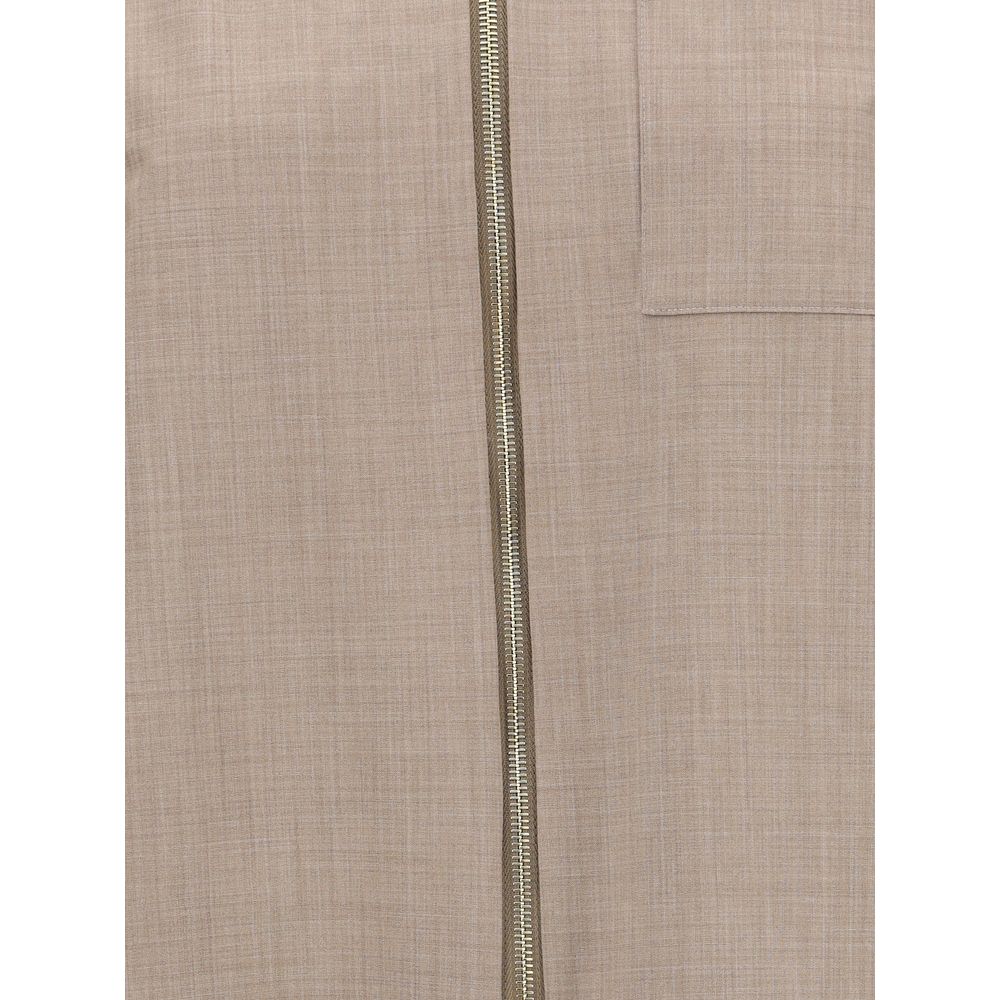 Beige Fleece Wool Coat