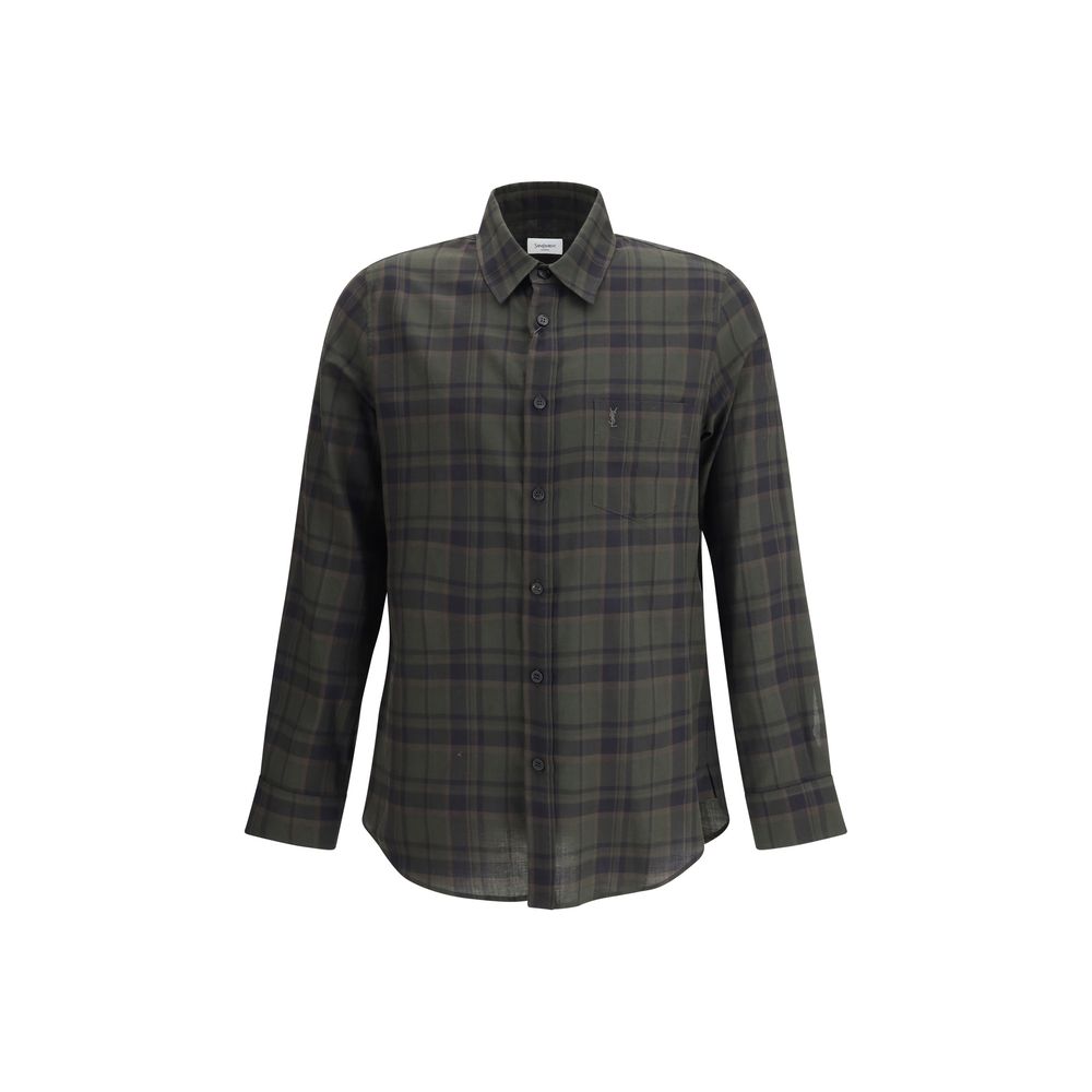 Green Cotton Pattern Shirt