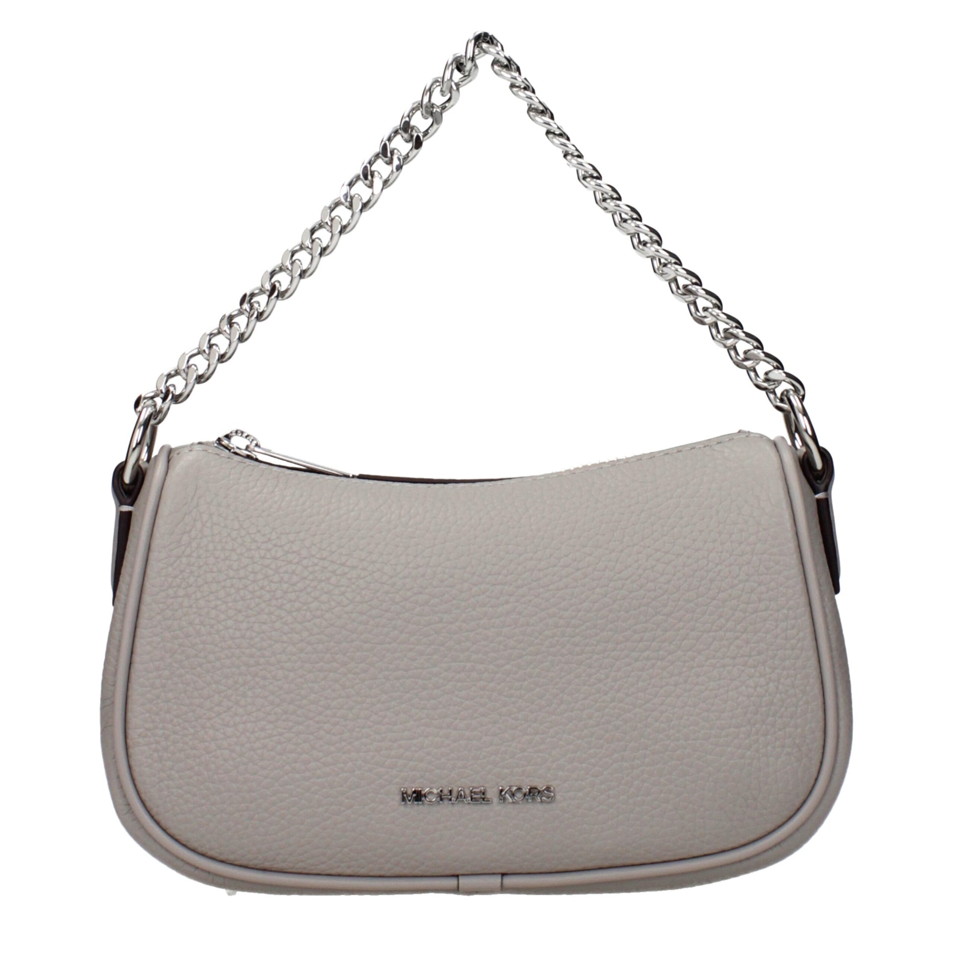 Gray Leather Handbag
