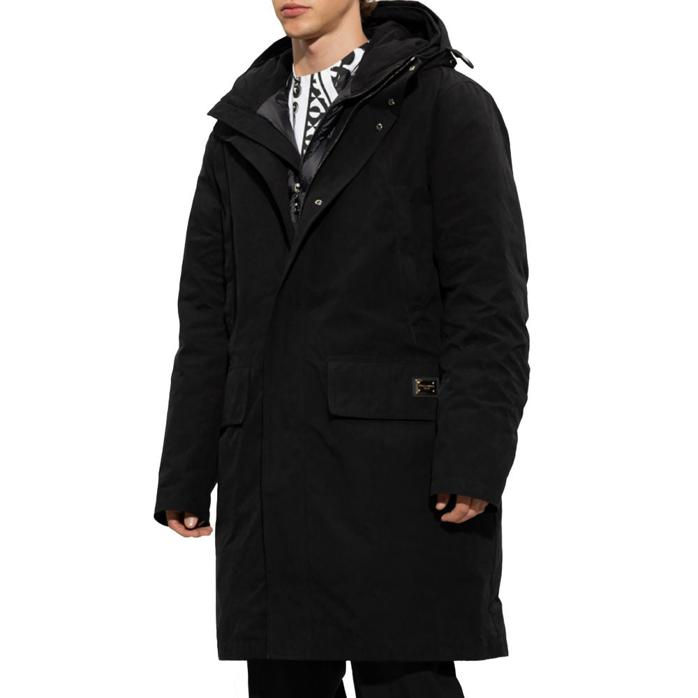 Black Cotton Jackets & Coat