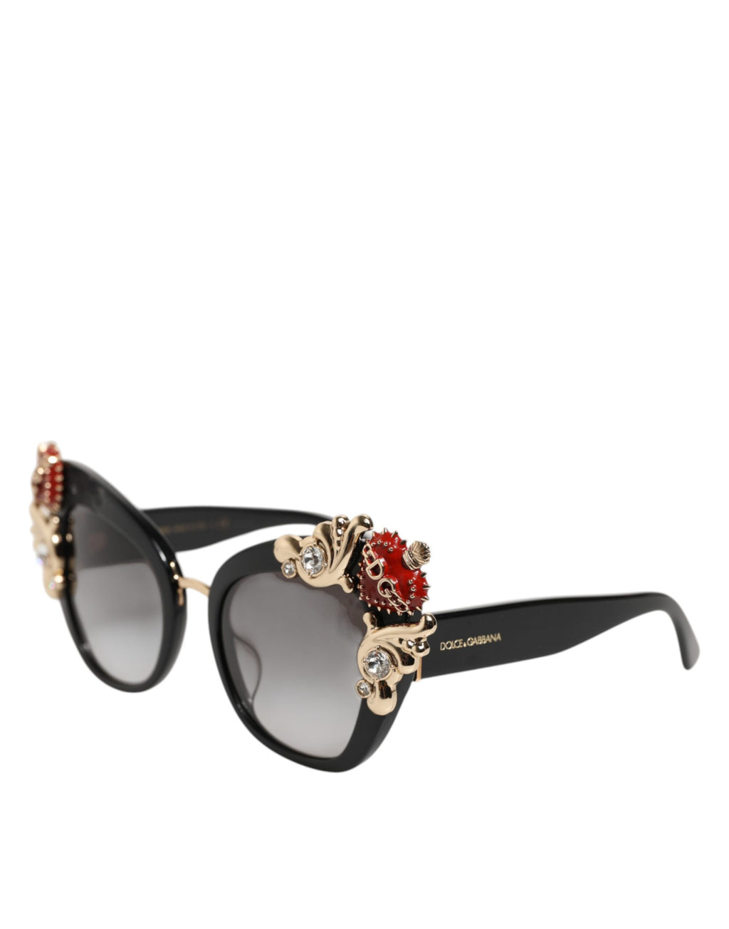 DG4319F Red Sacred Heart Crystal Butterfly Sunglasses