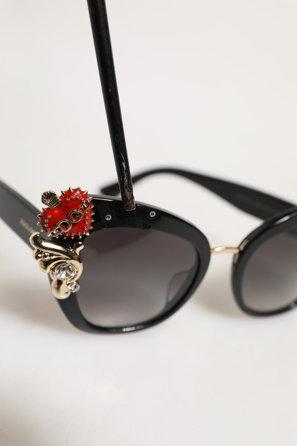 DG4319F Red Sacred Heart Crystal Butterfly Sunglasses